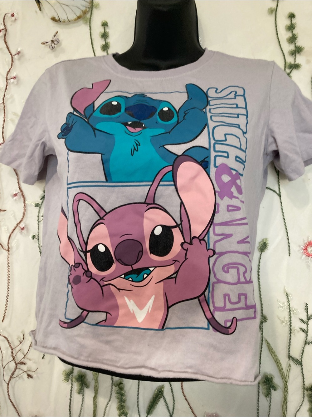 Disney Lavender Stitch & Angel Graphic Tee